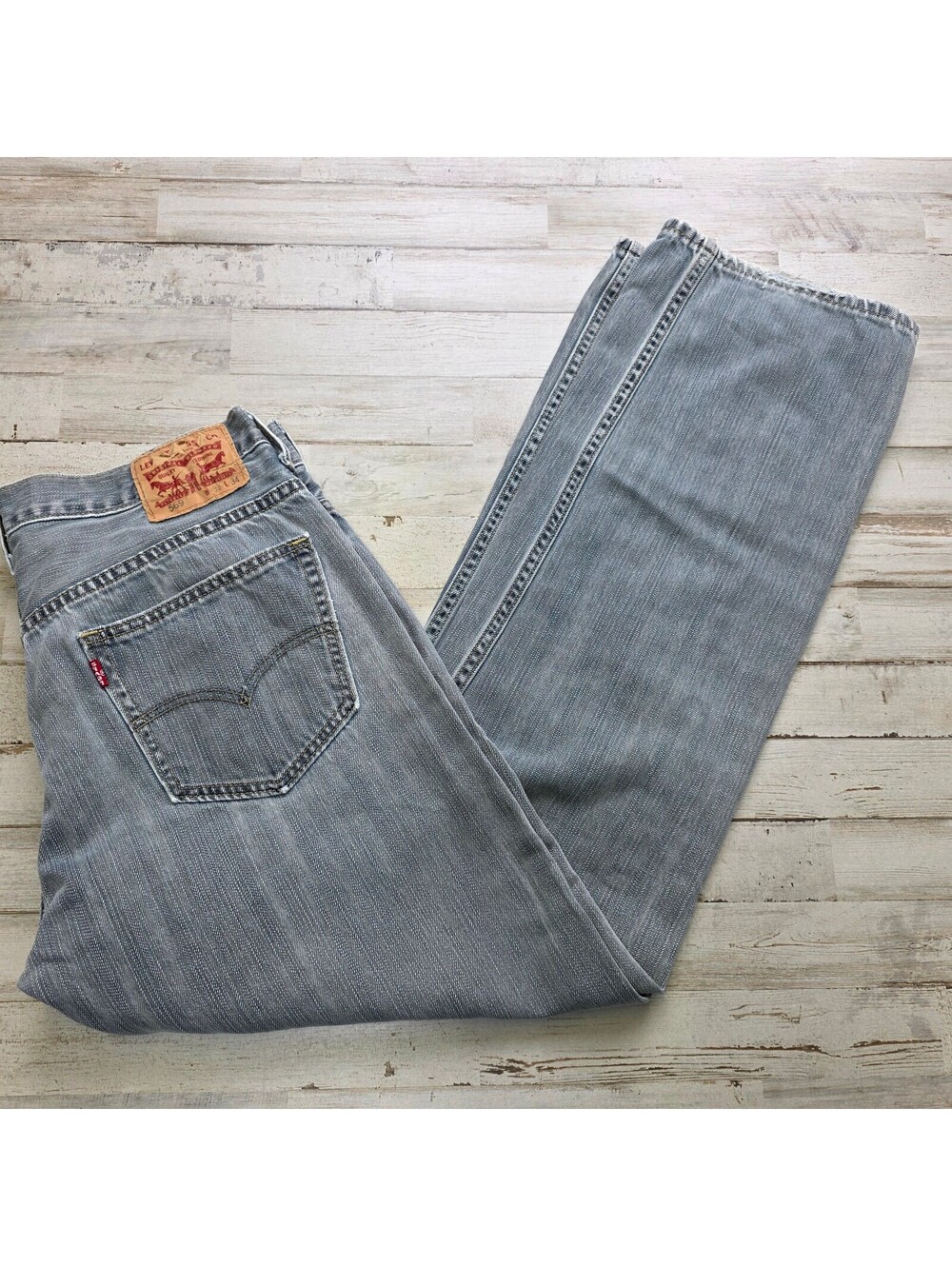 VTG Levi's 569 Loose Straight Jeans 33x34 Fits 33x31 Light Wash Denim